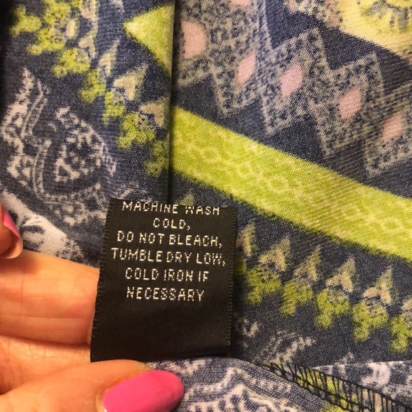 Glamour Chevron Navy Bright Green Pattern Comfort Stretch Maxi SZ 10 - Picture 9 of 9